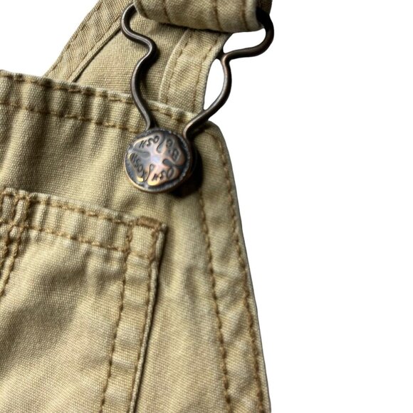 OshKosh B'Gosh Bib Overalls Baby 12 Months Tan Diaper Access - Picture 7 of 11